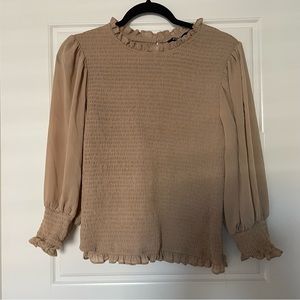 NWT Express Beige Smocked Top